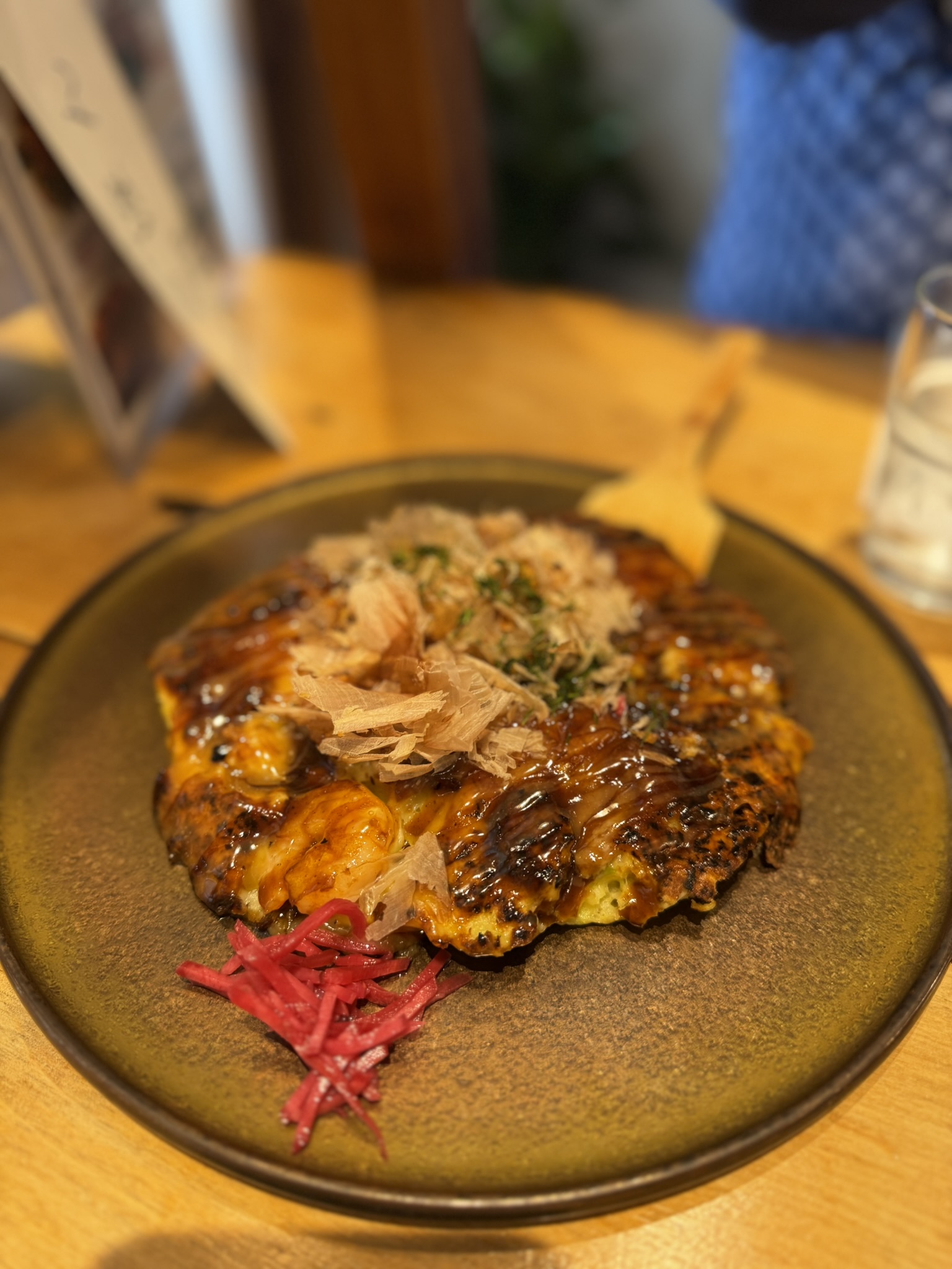 Okonomiyaki served for lunch near Shitennoji Temple