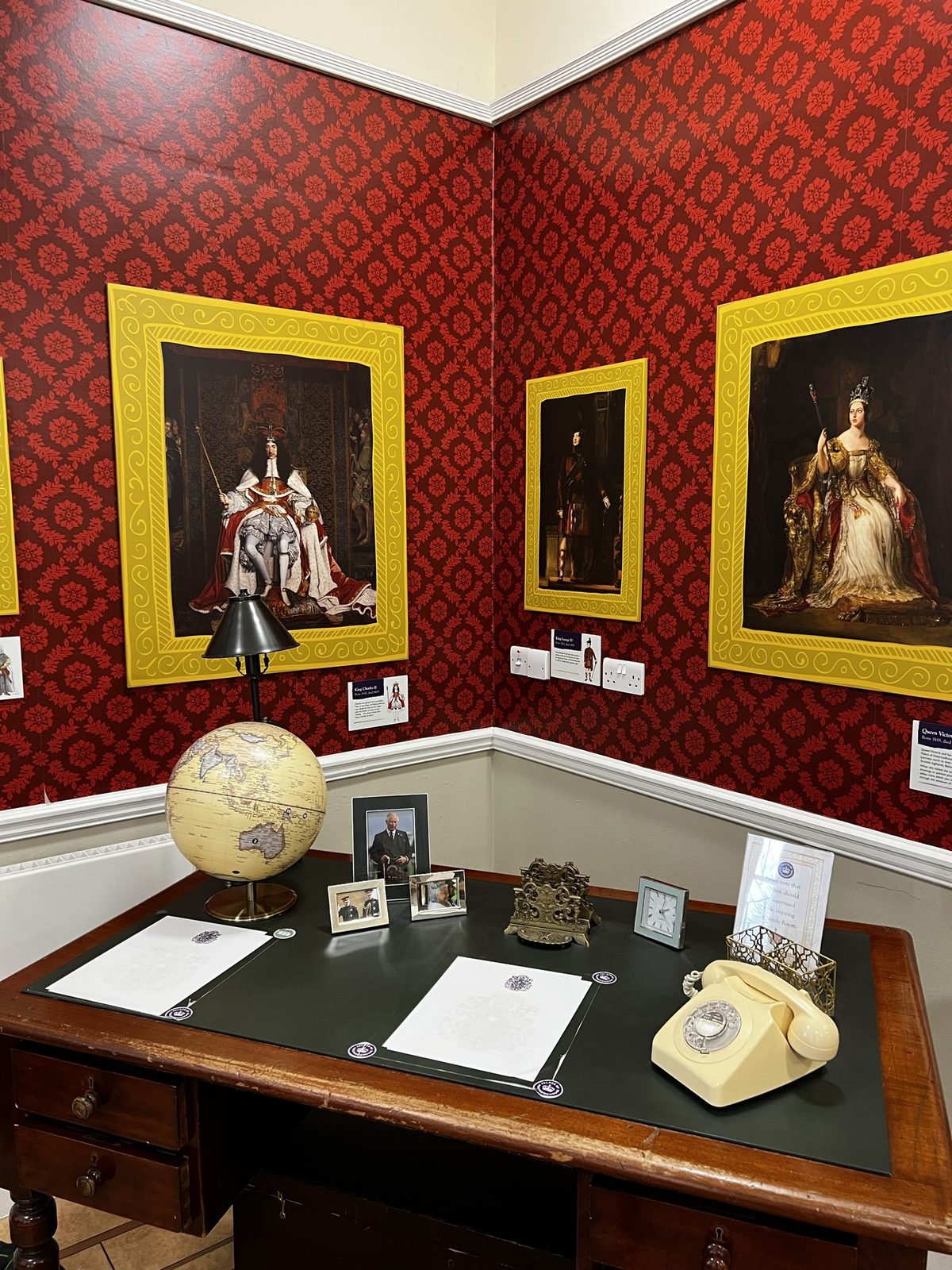 Historic red and gold display room in Edinburgh